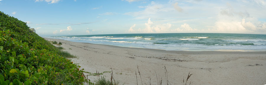 A Panorama of the Beach in Melbourne Florida