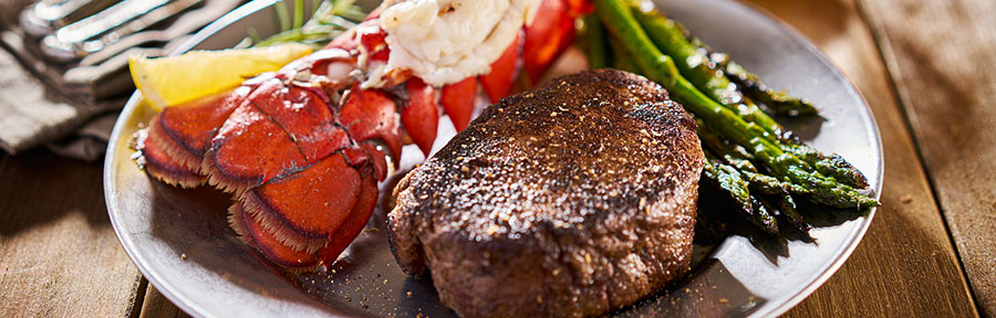 tasty surf & turf steak and lobster meal